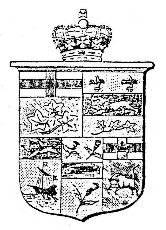 Heraldic image, with motto Labor est vita and noble armory with three  lilies and three cypresses on a black field by Italian School-Tuscan (17)  on artnet